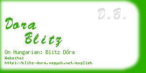 dora blitz business card